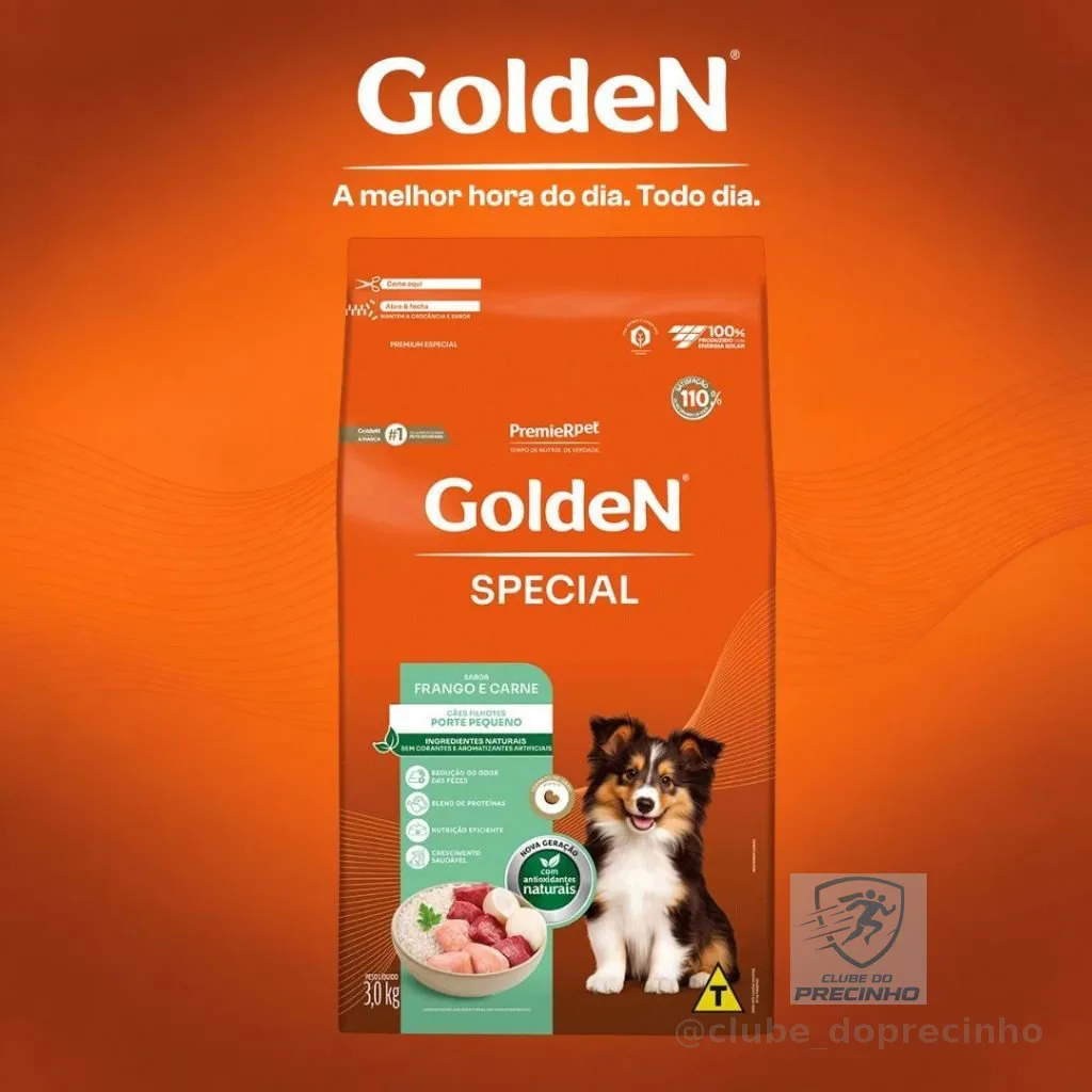 Ração Golden Special Cães Filhote Pequeno Frango e Carne 3kg