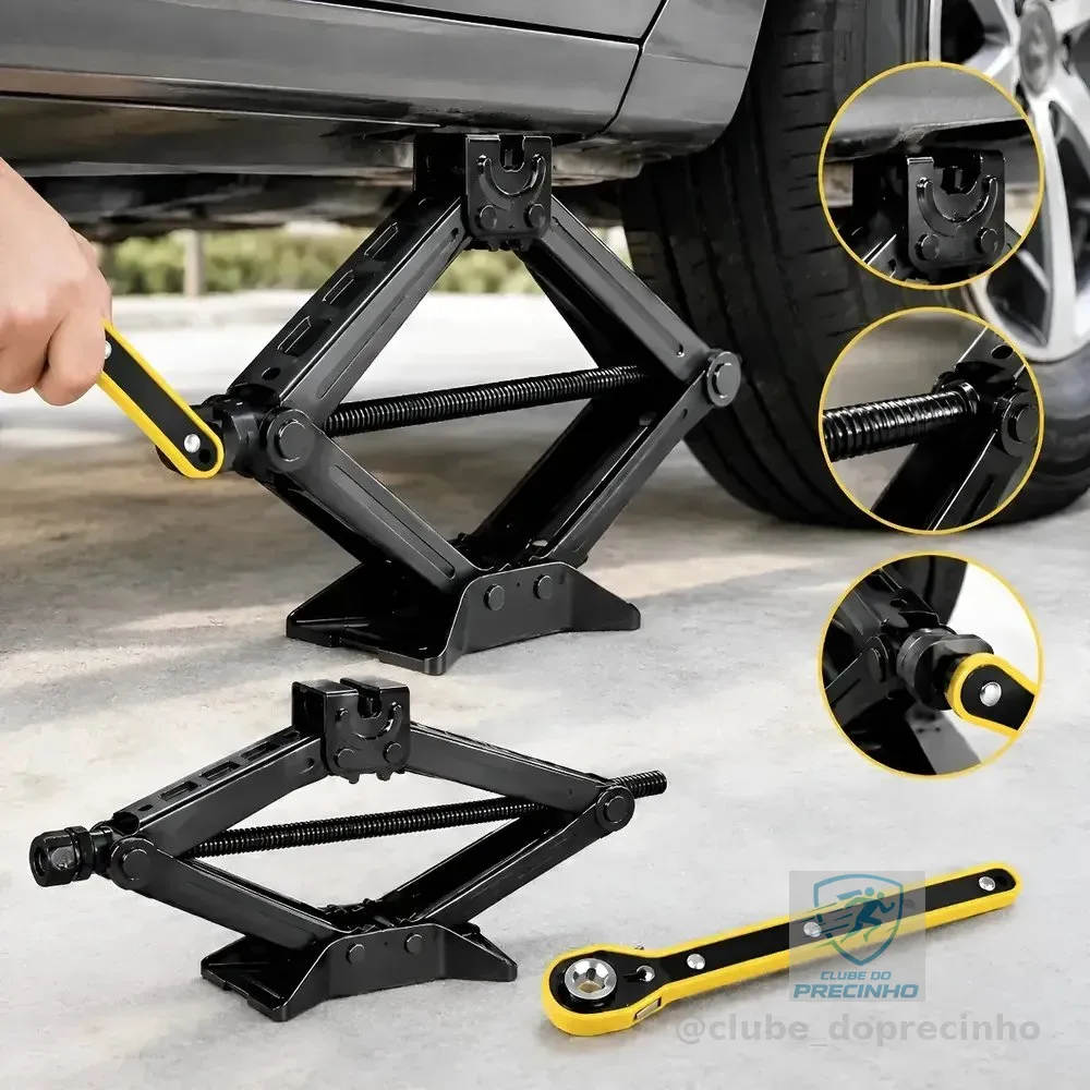 Macaco Sanfona 1500kg 1.5t Universal Com Chave Carro
