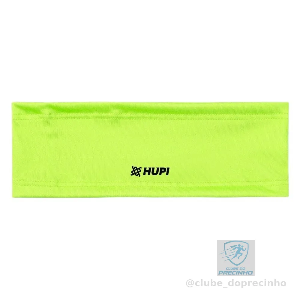 Testeira Headband HUPI Amarelo Neon - Faixa de Cabelo para Corrida, Ciclismo e Treino, Cor: Amarelo Neon, Tamanho: Único