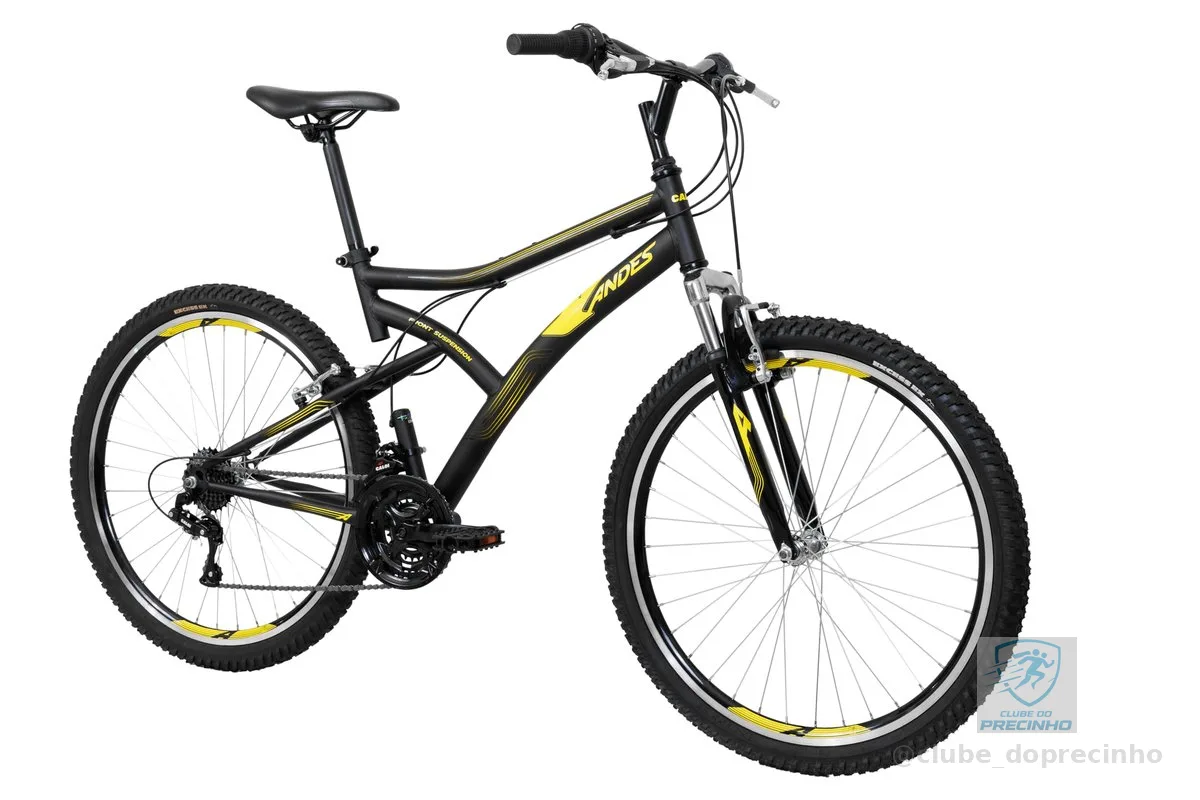 Bicicleta Caloi Andes Aro 26, 21 Marchas, Suspensão Dianteira, V-Brake, Iniciante, Ideal para Cidade, Passeio e Lazer, Unissex