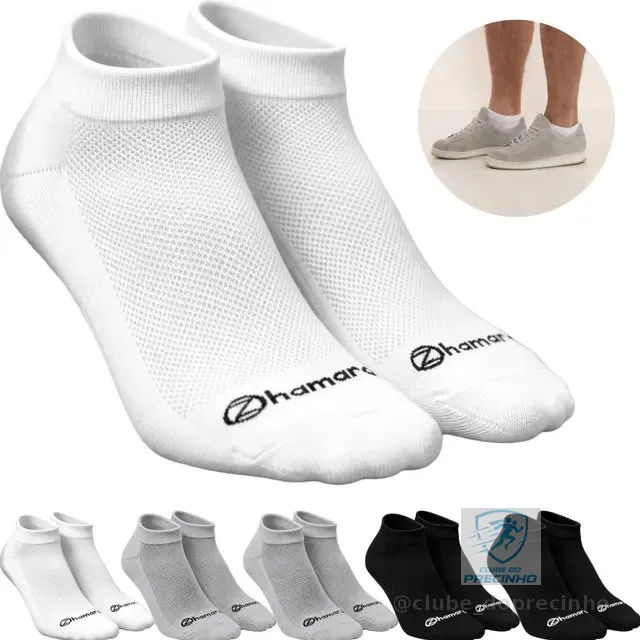 Kit 6 Pares Meias Zhamaro Algodão Cano Curto Baixo Atoalhada