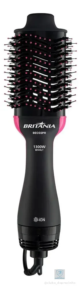 Britânia Escova Secadora Bec02pr 4 Em 1 1300w Cor Preto e Rosa