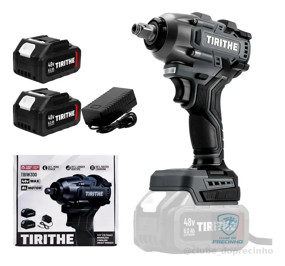 Chave De Impacto Brushless 500nm Com 2 Baterias 48v Cinza-escuro 127/220v
