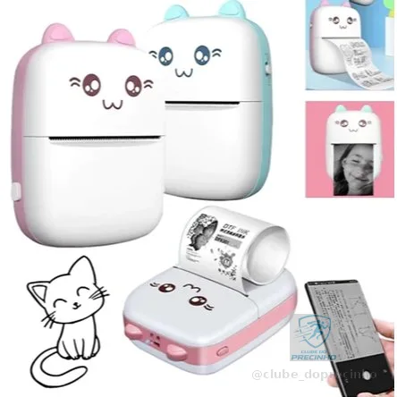Mini Impressora Térmica Sem Fio Portátil Desenho Animado Foto Android/Ios LM COMERCIAL