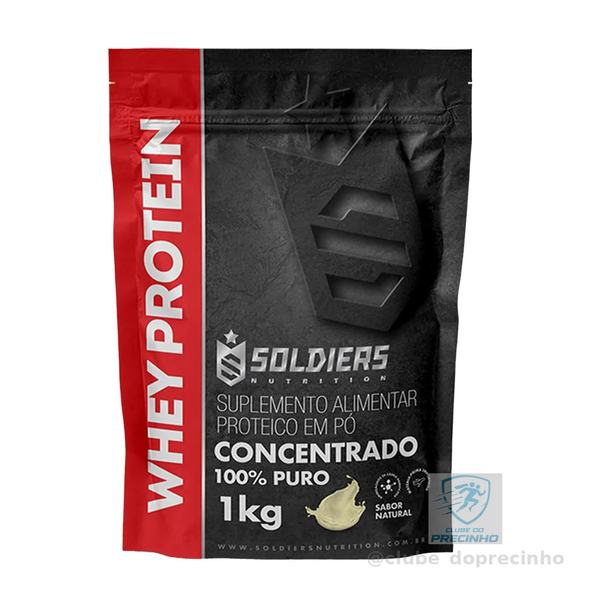 Whey Protein Concentrado 1Kg - Natural - 100% Puro Importado - Soldiers Nutrition