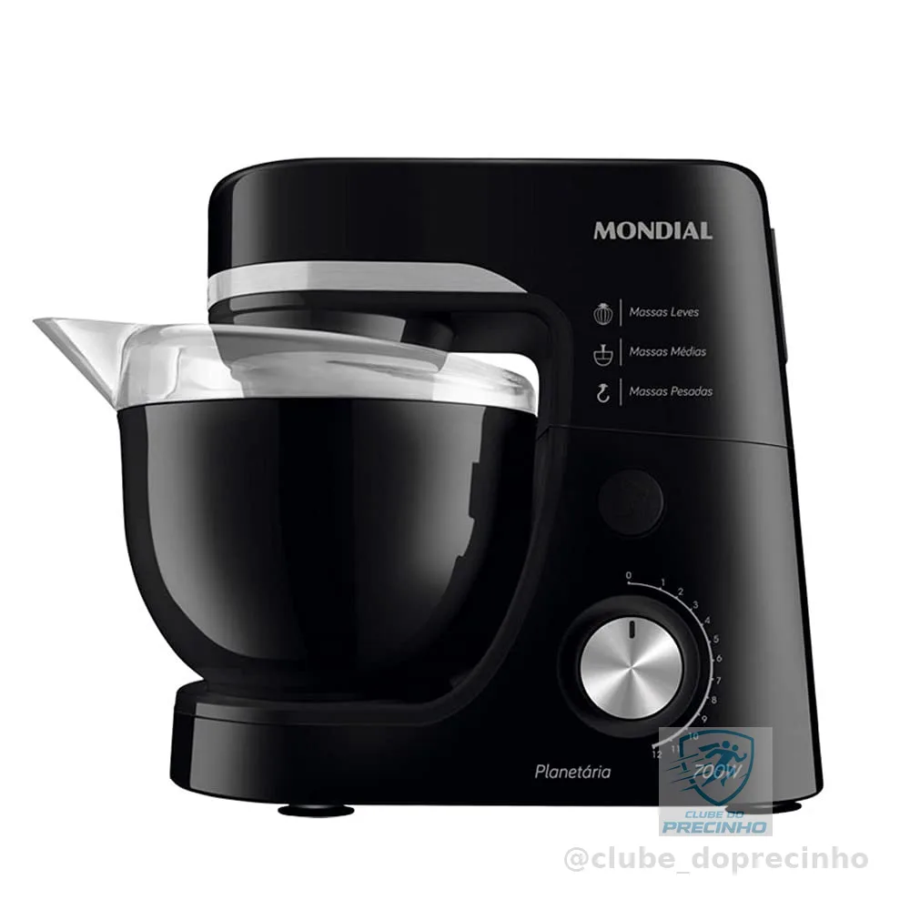 Batedeira Planetária, Mondial, Preto, 700W, 110V - BP-03-B