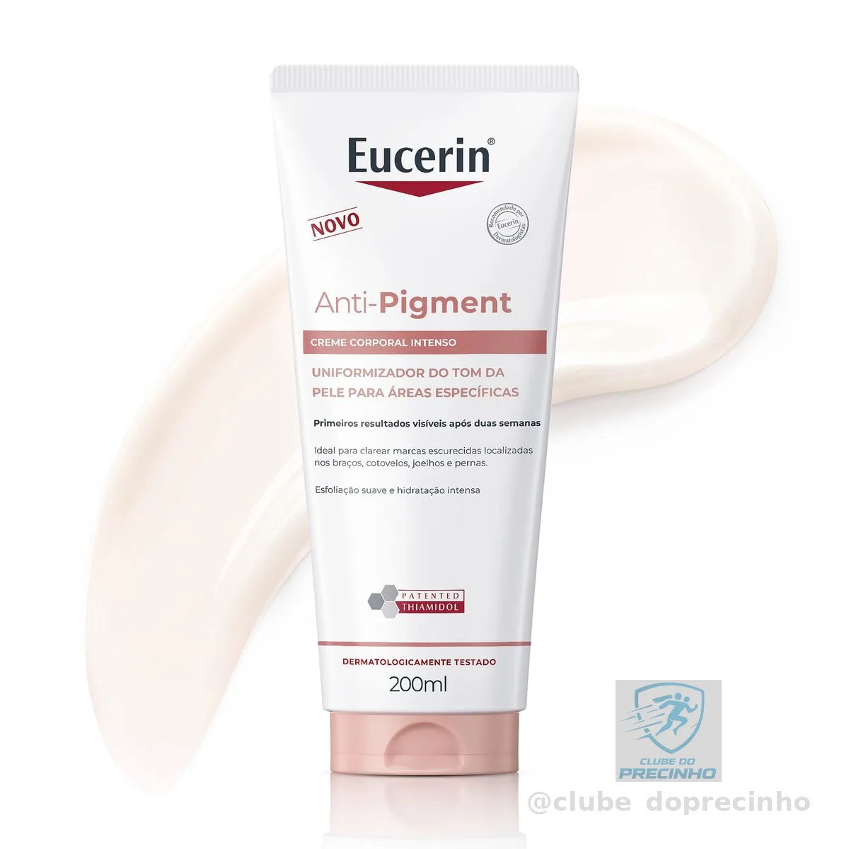 EUCERIN Creme Corporal Antimanchas Intenso 200ml, Anti-Pigment, Clareador Joelho, Coxa e Cotovelo, Thiamidol