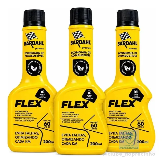 3 Bardahl Flex Amarelo 200ml Aditivo Para Combustível
