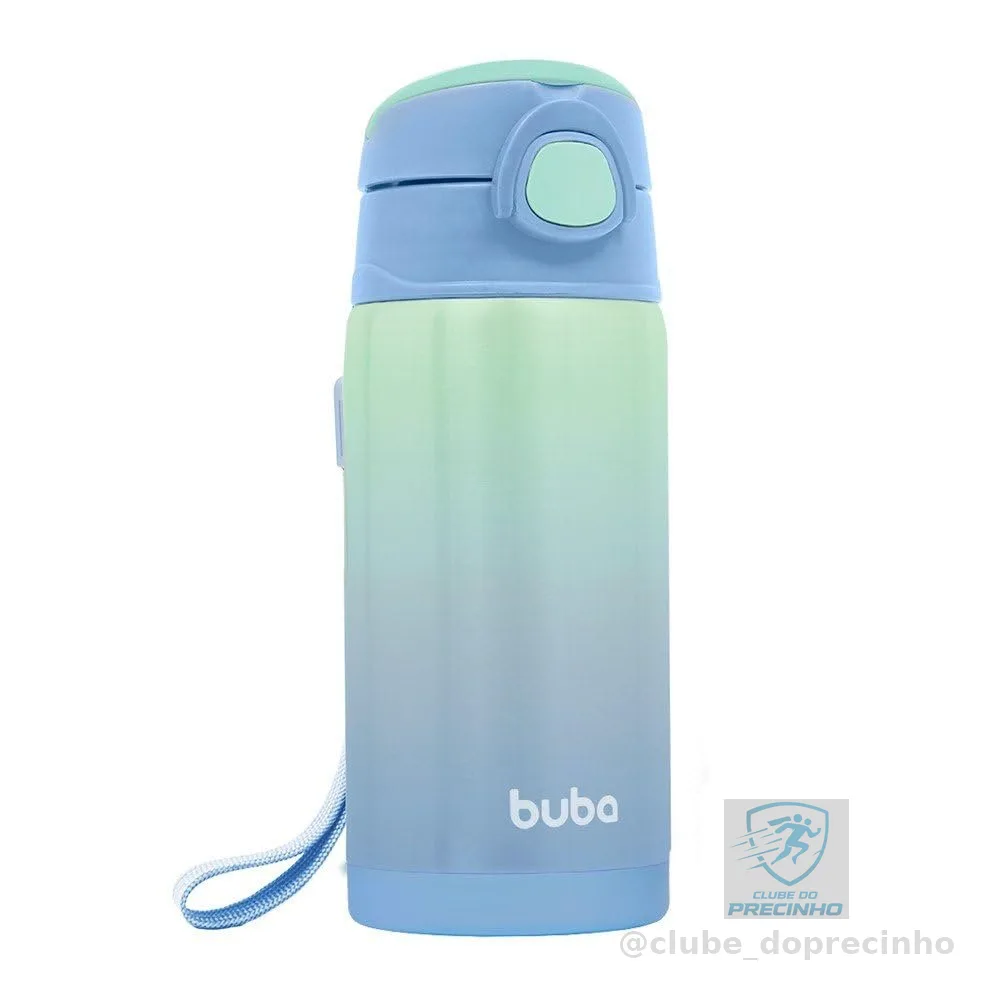 Buba Copo Térmico Parede Dupla Com Canudo - Azul