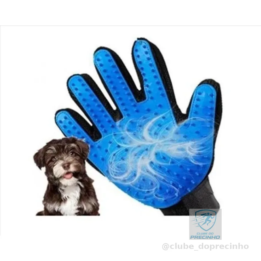 Luva Nano Magnético Tira Pelos Pets Cães Gatos True Touch Dc