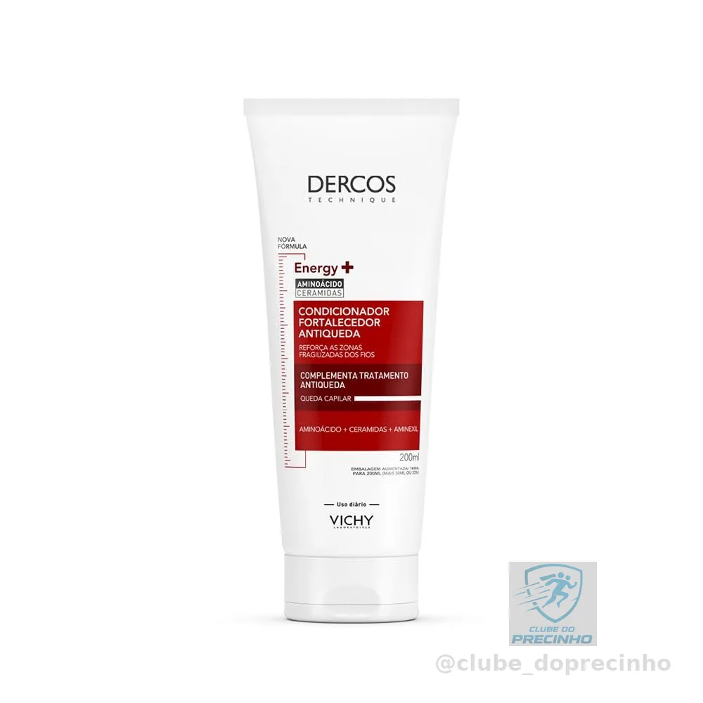 Vichy Dercos Energy+, Condicionador Antiqueda Fortalecedor com Aminexil, Aminoácidos e Ceramidas, +1.000 Fios Salvos em 1 Mês e +47% Fios Fortalecidos, 200ml