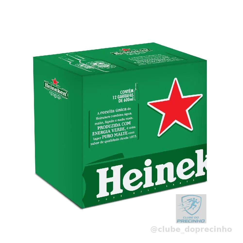Cerveja Heineken Garrafa 600ml - Pack com 12 unidades