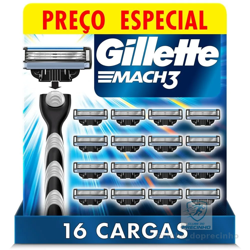Gillette Mach3 Carga para Aparelho de Barbear 16 Unidades
