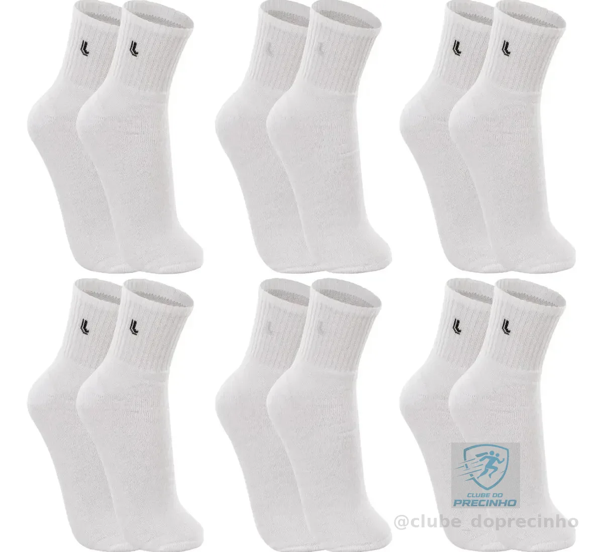 Kit 6 Pares Meias Lupo Cano Médio Esportivas Academia