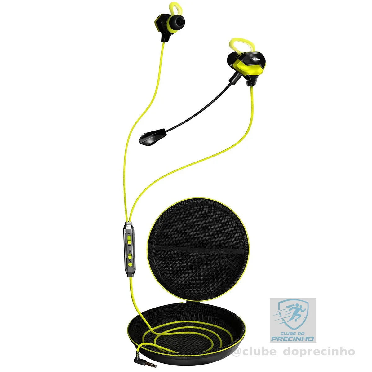 WAAW by ALOK Fone de Ouvido Gamer ENERGY 10EWG com Fio, Intra-Auricular, Microfone Extra Destacável, Case de Transporte