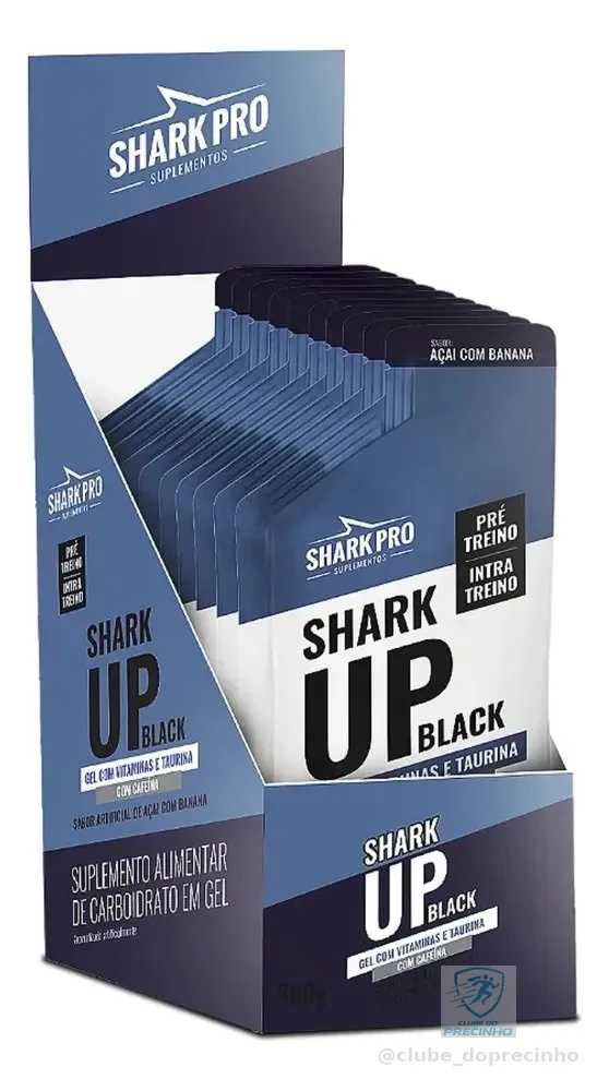 Gel De Carboidrato Shark Up Cafeína Taurina Eletrólito Sódio Gel Açai Com Banana 10x30g