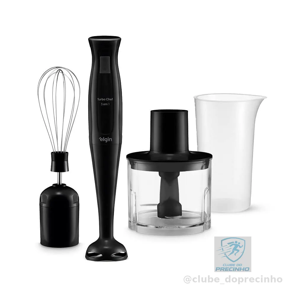 Mixer Vertical Turbo Chef Elgin 3 em 1 200W Preto 110v