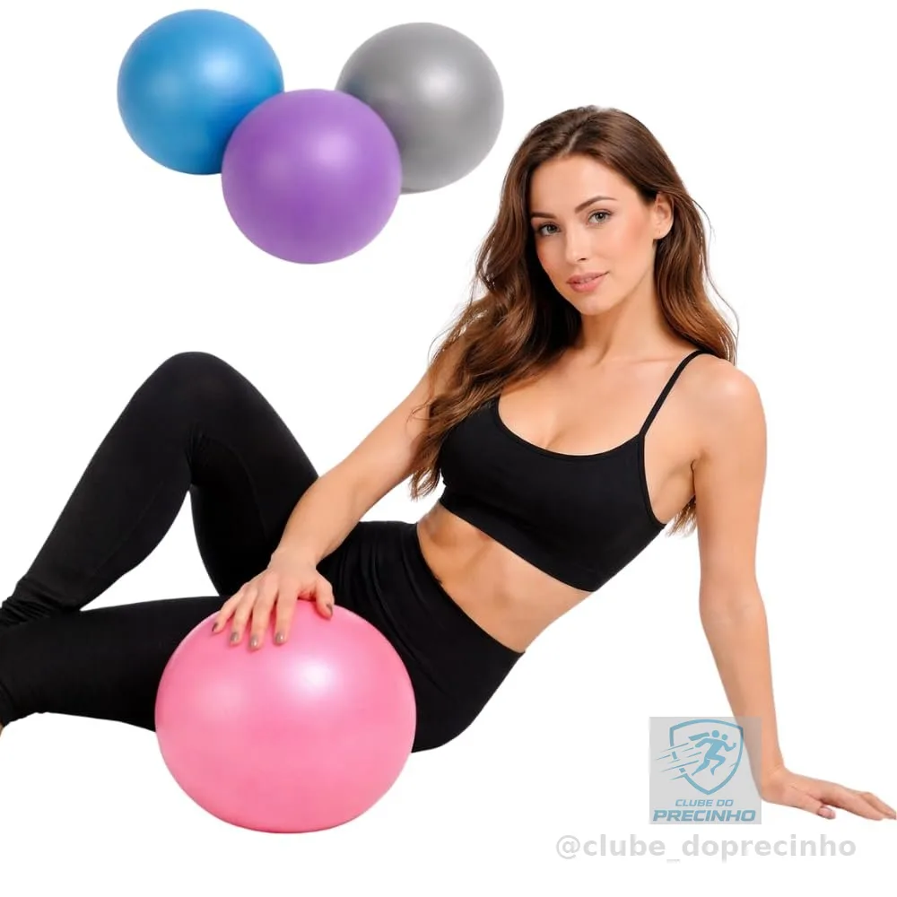 Mini Bola de Pilates 25cm para Exercícios Yoga Fisioterapia e Treino Funcional PVC Resistente para Equilíbrio e Core Postura Alongamento e Reabilitação