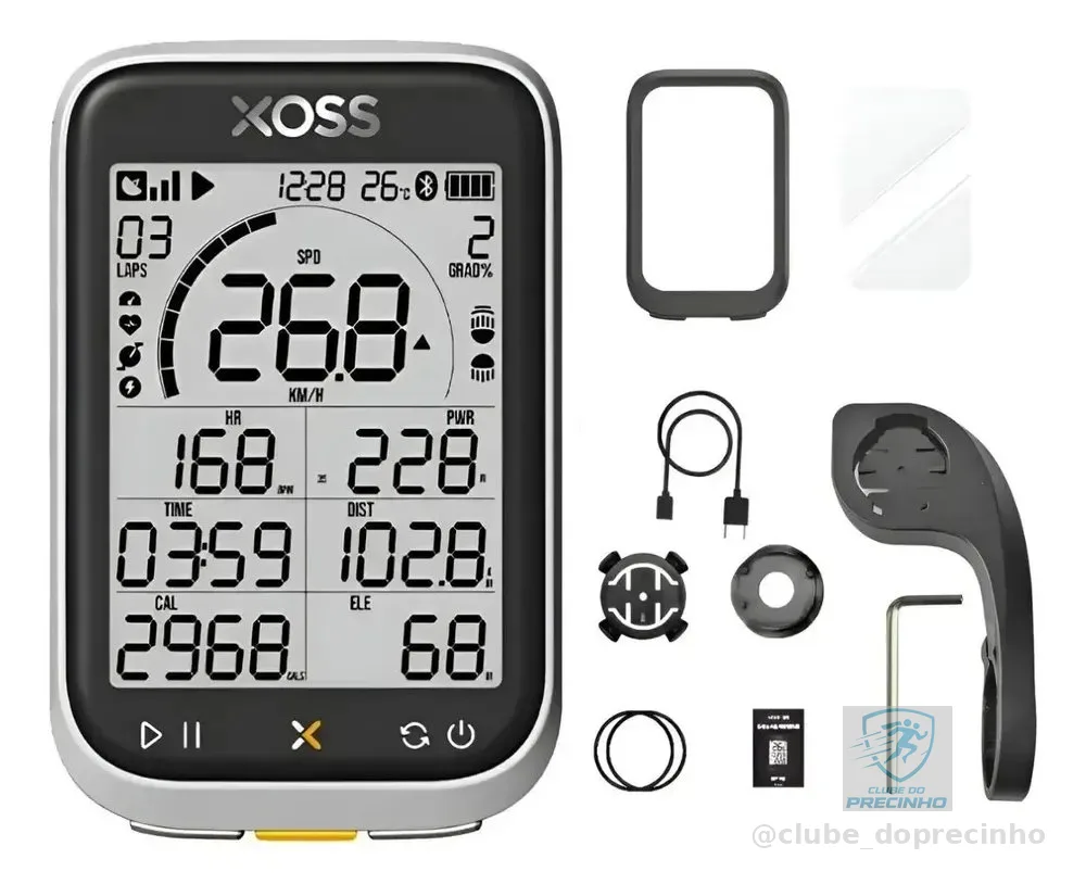 Ciclocomputador Xoss G3+ Plus Bluetooth Ant+ Cinza