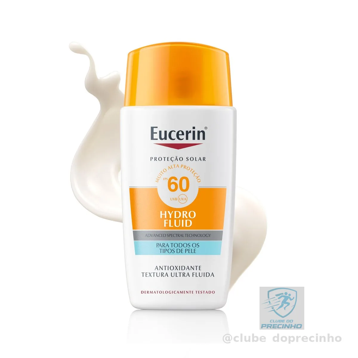 EUCERIN Protetor Solar Facial Ultra Fluido FPS 60 50ml, Hydro Fluid, Antioleosidade, Antioxidante, Rosto, Proteção UVA, UVB e Luz Visível