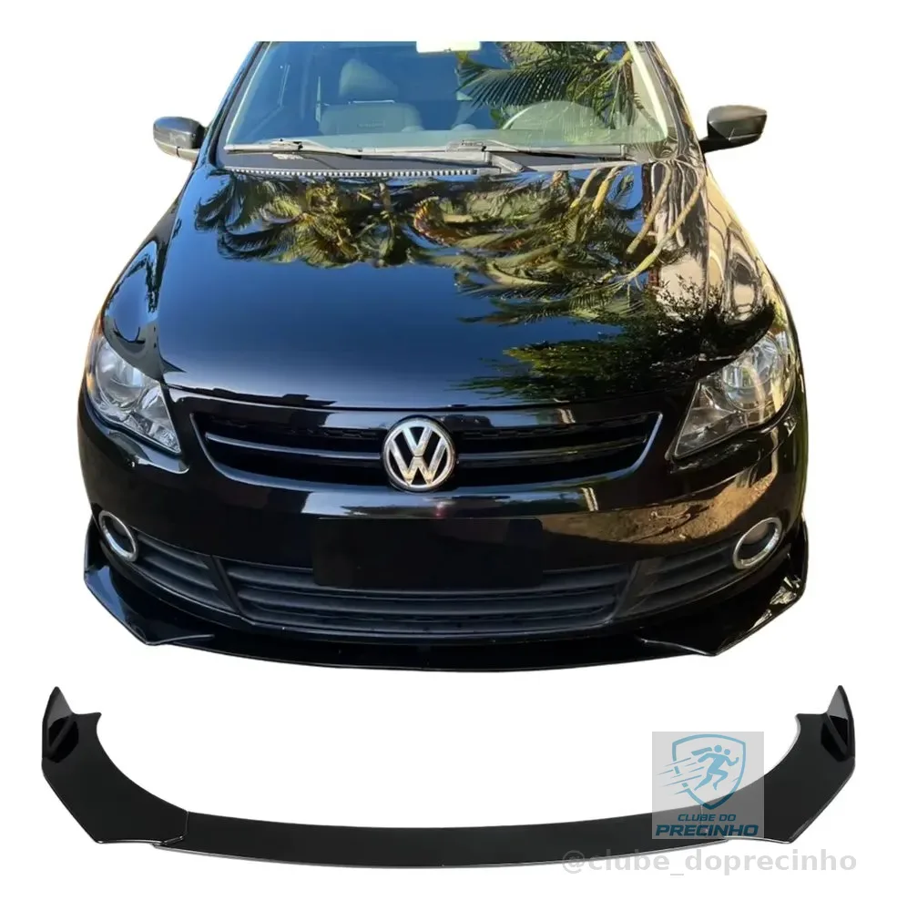 Front Lip Spoiler Dianteiro Universal 4 Pçs Estilo Br Fronta Preto
