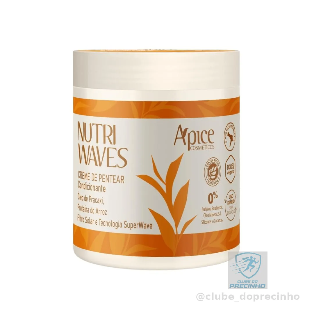 APSE Creme de Pentear Nutri Waves | Proteína do Arroz e Óleo de Pracaxi I Definição de cabelos com curvatura | 500g