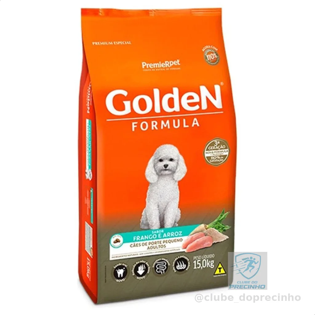 Golden Fórmula Mini Bits Cães Adultos Frango E Arroz Raças Pequenas - 15kg
