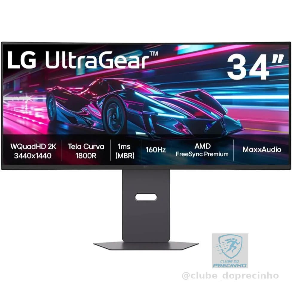 Monitor Gamer LG UltraGear™ Curvo 34" QuadHD 2K UltraWide 160Hz HDR10