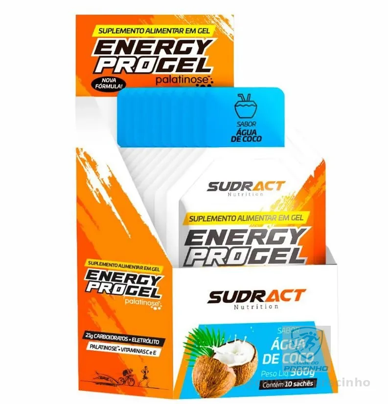 Energy Pro Gel - 10 sachês de 30g Água de Coco - Sudract Nutrition, Sudract