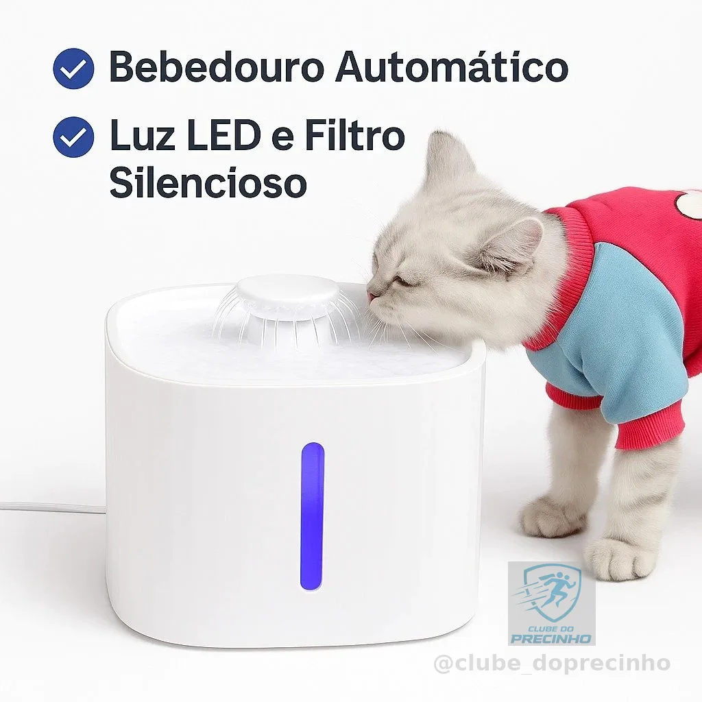 Bebedouro Fonte de água 3 Litro para gatos automático para animais de estimação
