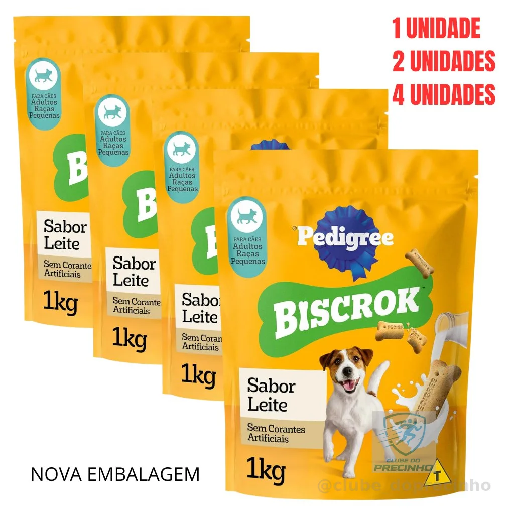 PETISCO PEDIGREE BISCROK RAÇAS PEQUENAS 01 KG (NOVA EMBALAGEM) KIT 01/02/04 UN