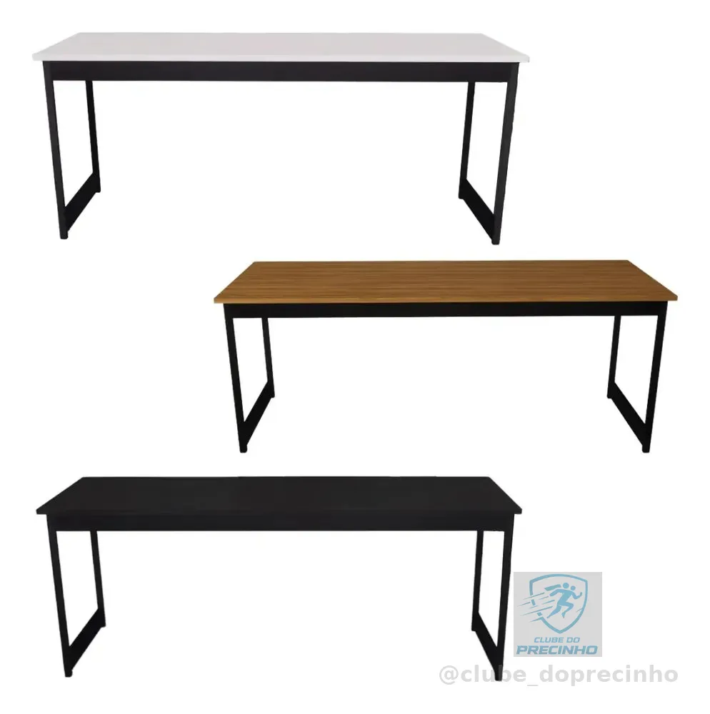 Mesa Escrivaninha Industrial 180cm Reforçada Sérgio Camaleão Nogal