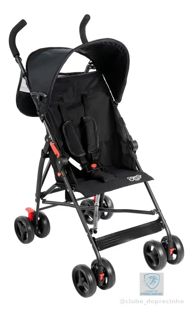 Carrinho De Bebê Passeio Guarda Chuva Styll Baby Preto