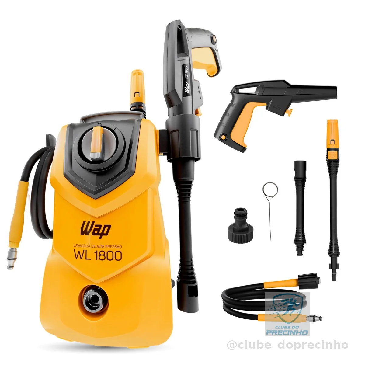 WAP Lavadora de Alta Pressão WL 1800 360L/h Portátil, com Jato em Leque e Concentrado 1500psi 1400W 127V