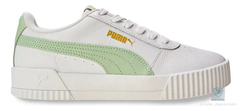 Tênis Feminino Carina Puma Branco E Verde Liso 37 Br