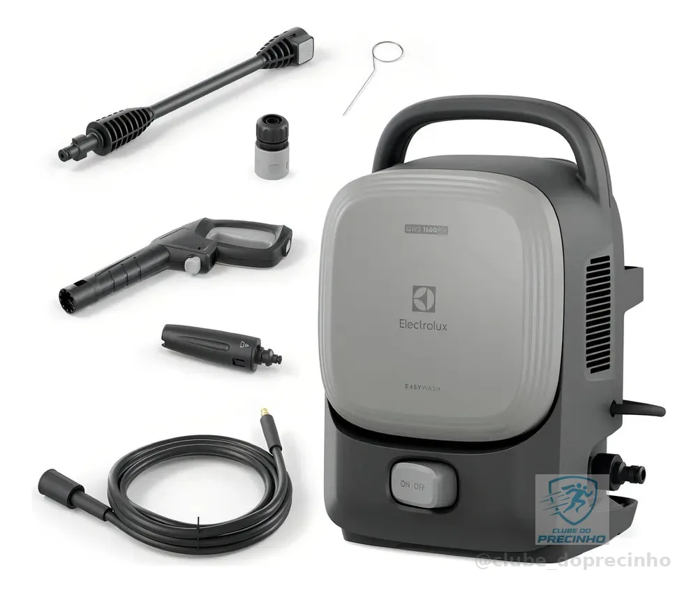 Lavadora De Alta Pressão Electrolux 1600psi 1400w De Potência Com Engate Rápido Easywash Lava Jato Lava Car Qws1600 Cinza