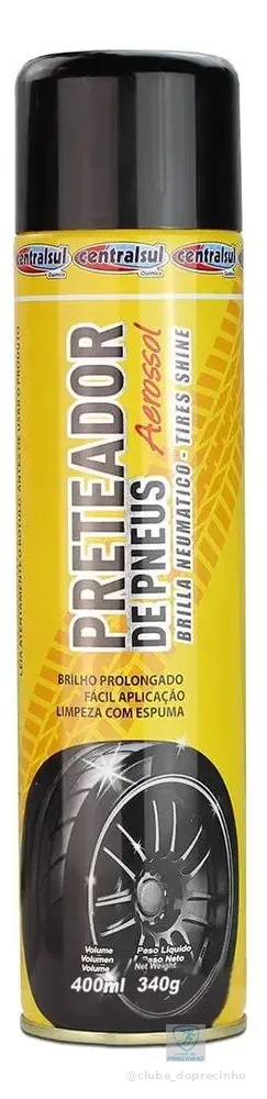 Pretinho Limpa Pneus 400ml Spray Power Preteador Centralsul Pretinho