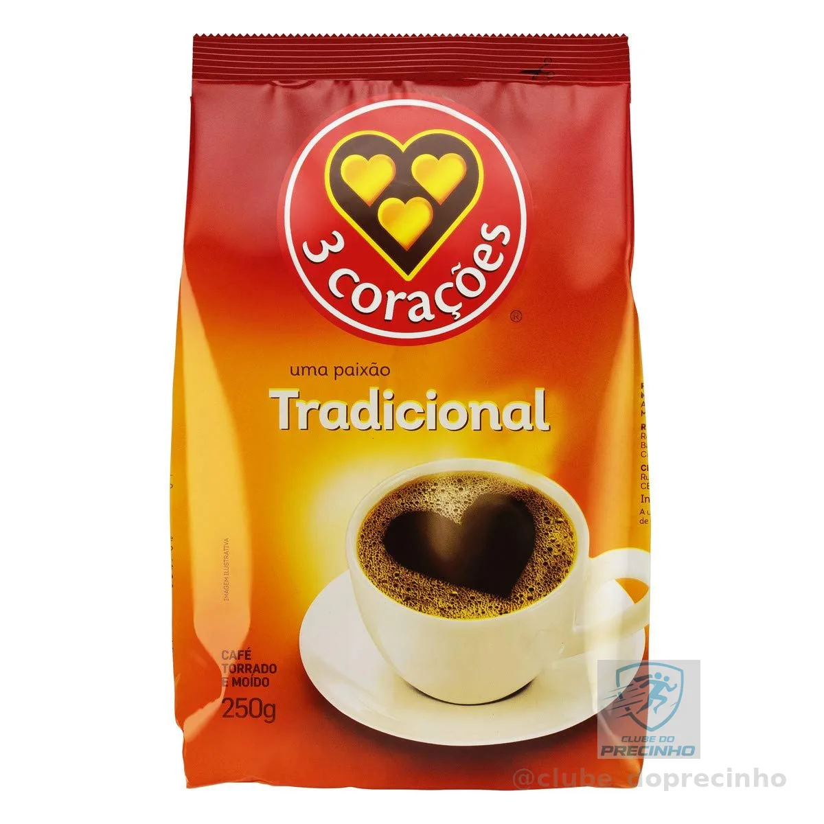 3 Corações Café Torrado E Moído Tradicional Pacote 250G