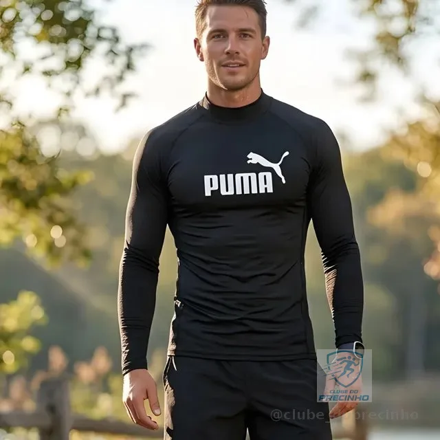 Camiseta Térmica Puma Manga Longa Proteção Uv50+ Masculina