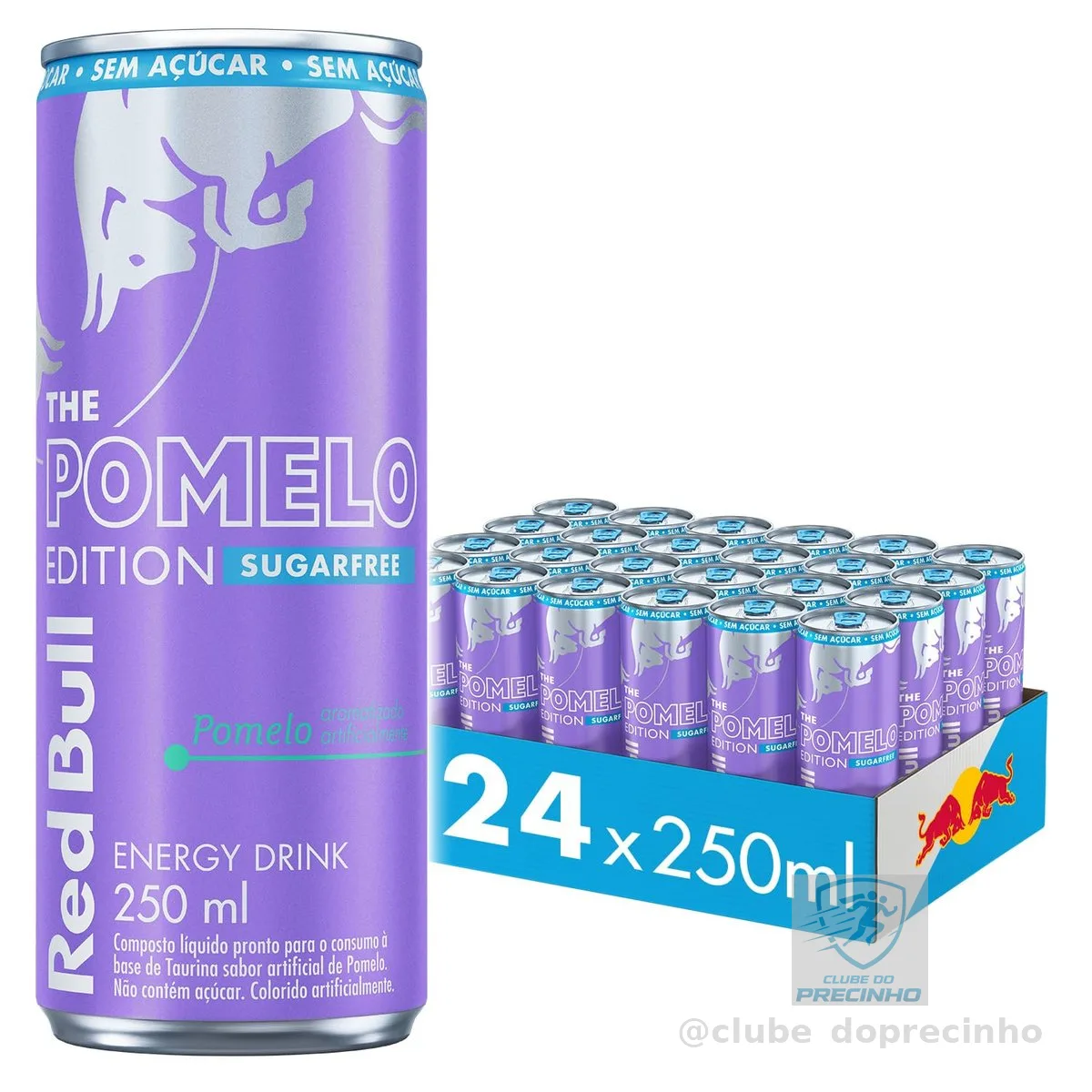 Red Bull Energético, Pomelo, Sem Açúcar, 250ml, 24 latas