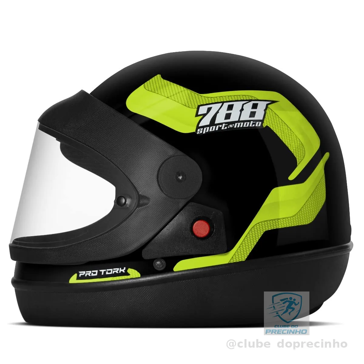 CAPACETE FECHADO PRO TORK SPORT MOTO 788 PRETO - AMARELO TAM. 58