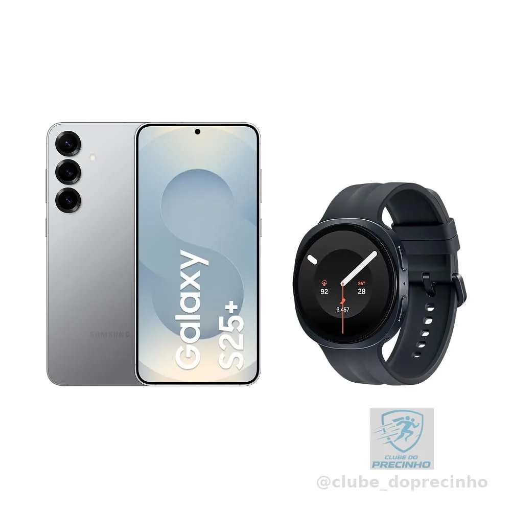 Samsung Combo Galaxy S25+ 512GB Prata + Galaxy Watch9 BT 44mm Grafite