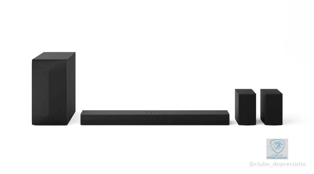 Home Theater Soundbar LG 440W RMS, 5.1 Canais, Bluetooth 5.3, Dolby Digital, Alto-Falantes Traseiros, AI Sound Pro, Wow Interface, Sem fios, Conexões Múltiplas - S60TR