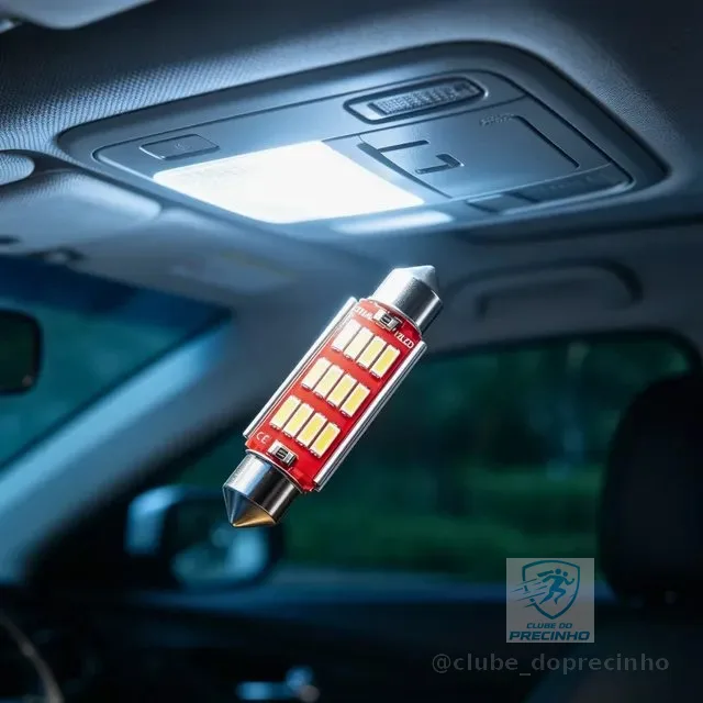 Par Lâmpada Led Carro Torpedo Canbus Canceller Teto