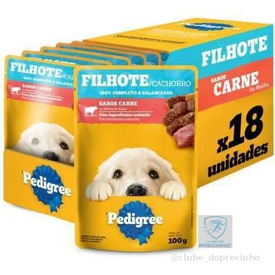 Kit Ração Úmida Carne ao Molho para Cães Filhotes 18 Unidades Pedigree Sachê