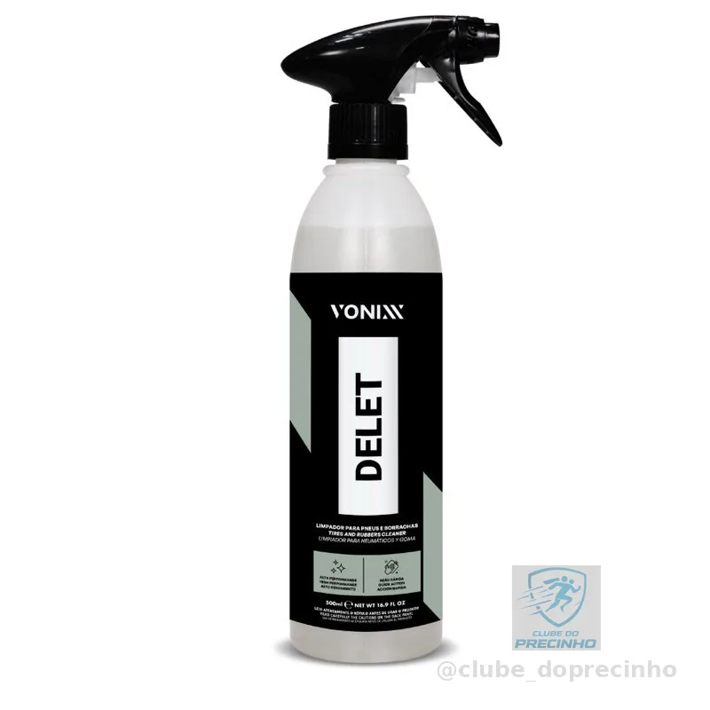 Delet Vonixx Limpador Para Pneus Borrachas Plasticos E Lanternas 500ml