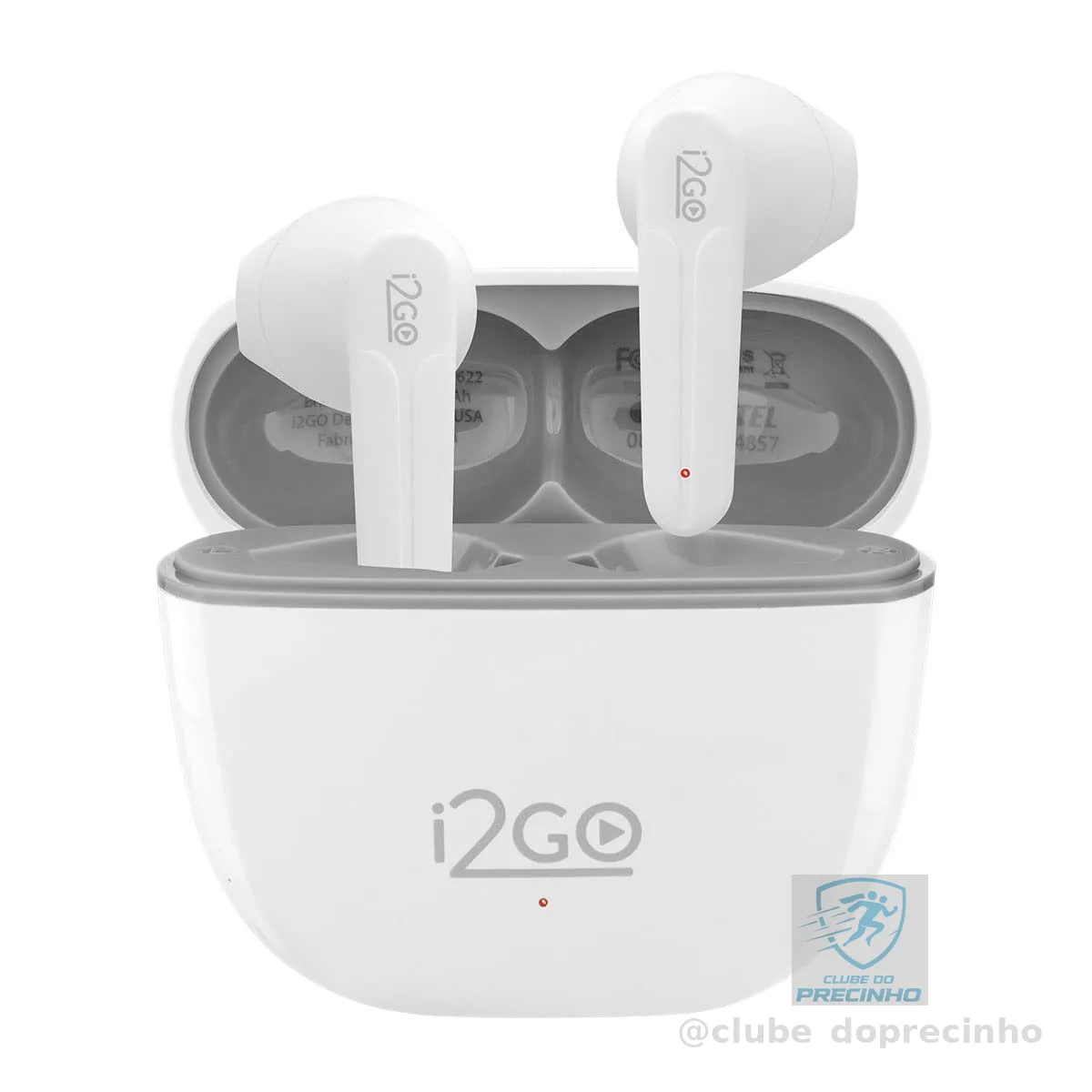 I2GO, Fone De Ouvido, TWS, Bluetooth, 20 Horas totais de Bateria, ENC, Air Sound Go 2.0, Branco, i2GO PRO