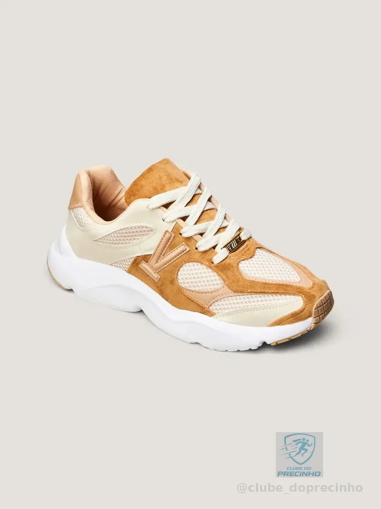 Tênis Casual Feminino Vizzano 1440-110 Marrom-claro Liso. 35 Br