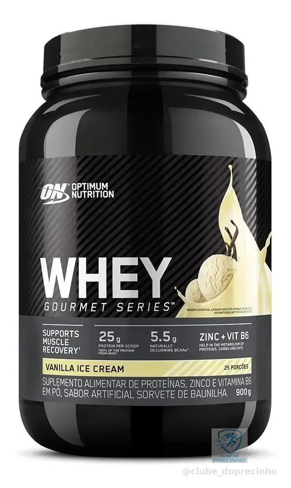 Proteínas, Zinco e Vitamina B6 Optimum Nutrition Whey Gourmet Series em pó sabor Baunilha x 900g