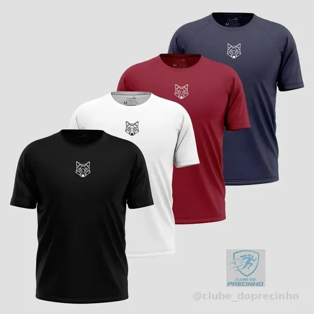 Kit 4 Camisetas Masculinas Dry Lobo Alpha